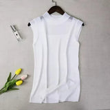 Women top women white and black shirt sexy street style Tank Tops Knitted Solid Wild ice silk knitting women clothing