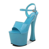 Summer Walking Show Artifact Model High-heeled Shoes Sandals Pole Dancing 17CM Sexy Black Platform Hate Sky High-heeled
