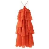 Women's Fashion Cascade Decoration Open Back Design