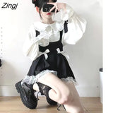 Vintage Gothic Lolita Dress For Women Y2k Punk Dress Elegant Ruffled Sweet Cute Long Sleeve Preppy Style Female