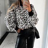 Women Autumn New Long Sleeve Love Tops Shirts Elegant Crew Neck Long Sleeve Pullover Tee Fashion Striped Print Basic