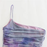 Purple Slip Bodycon Dress Women Ruched Tulle Long Dresses Women Summer Backless Sexy Dress Off Shoulder Night Party