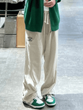 Embroidered Straight Leg Casual Sweatpants-Outfit