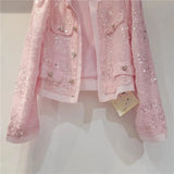 Design All-Match Sequined Sun Protection Coat Women 2023 Spring Summer New Chic Long-Sleeved Jackets High Street