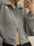 Cropped Zip-Up Jacket- Outfit
