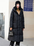 High Quality White Duck Down Down Jacket In The Long 2024 Winter New Hat Korean Version Slim Casual Coat Tide-Outfit
