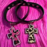 Leopard Cross Choker
