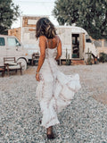 Queens Women Snake Print Sleeveless Beach Backless Bohemian Maxi Dress Sexy Deep V-neck Boho Dress