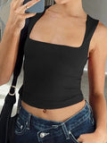 Form-Fitting Cropped Tank Top- Outfit