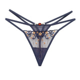 Zingj Transparent Embroidered Thong Women's Transparent G-String Sexy-Outfit