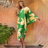 Boho Printed Off Shoulder Kaftan Plus Size Women Clothes Summer Sexy Beach Wear Tunic Casual High Street Dresses