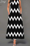 Women Floral Printed Long Dresses Casual Sleeveless Beach Holiday Boho Maxi Dress