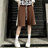 Striped Joggers Shorts Women Streetwear Wide Leg Sports Shorts Bf Hip Hop Baggy Casual Drawstring Straight Short