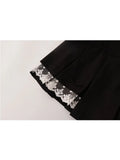 Women's A-line Skirts Bandage Lace Patchwork Kawaii Lolita Mini Skirt Korean Gothic Black High Waist Y2k Harajuku Vintage