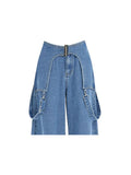 Womens Sense Of Design Jeans High Waist Wide Leg Oversize Baggy Denim Pants Streetwear Korean Style Casual Fashion Denim