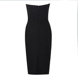 Beading Bandages Dress 2022 New Women Bodycon Strapless Clothes Club Celebrity Party Elegant