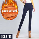 Autumn Winter Plus Thick Velvet warm Leggings Elastic High Waist Pants female Slim Women's Casual Pants female