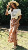 Queens Women Boho Tees Short Sleeve Desert Print Vintage T