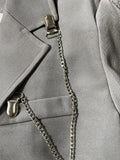 2023 Spring Preppy Style Pleated Casual A-line Skirt Women + Irregular Patchwork Slim Camisole + Jacket Three-piece