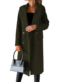 Women's Spring 2025 Coat Hair, Coat Solid Long Sleeve Double Buckle Bag Temperament