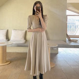 French Style Puff Sleeve Fashion Black Wedding Maxi Dresses for Women Party V-Neck Evening Long Dress Elegant Summer