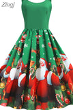 Dress Vestidos Women Sexy Halter Vintage Casual Floral Print Pin Up Retro Rockabilly Swing Party
