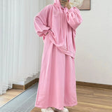 2025 New Middle Eastern Women's Long-Sleeved Hooded Loose Coat Skirt Casual