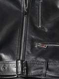 Autumn Short Black Oversized Lace Patchwork Leather Biker Jacket Long Sleeve Loose Womans Clothing Fashionable