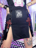 Dark Mall Gothic Zip Split Sexy Women Mini Skirts Grunge Strap Black High Waist Pencil Skirt Punk E-girl Alt Party