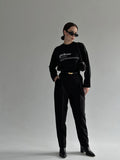 Hot Sale Retro Print T-Shirt Women Cotton Long-Sleeved Letter Pattern Loose