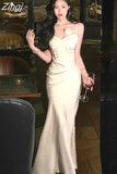 Sleeveless Spaghetti Strap Evening Party Prom Elegant Backless Floral Long Maxi Wedding Dresses for Women Female Summer
