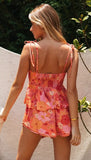 Queens Women Two Piece Outfits Strap Sleeveless Tops Bohemian Tie Drawstring Shorts 2 Pieces Boho