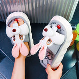 New Fashion Linen Platform Slippers Women Cute Squirrel Home Soft Bottom Slippers Couple Comfortable Slippers Free