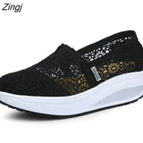Fashion Women's Thick-soled Breathable Mesh Non-slip Sports Fitness Rocker Ladies Sneakers Walking Shake