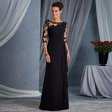 Long Lace Round Neck Half Basic Model Sleeve Dress Wedding