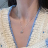 Galaxy Silver Pearl Necklace-Outfit