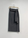 New Women Elegant Sheath Wrap Skirts Front Split Korean OL Style High Waist Chic Work Wear Drawing