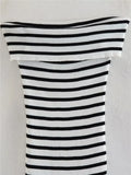 Off Shoulder Knitted Dresses For Women Striped Midi Bodycon Dress Women Black White Sexy Long Dress Woman Summer