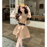 Dress 2025 High-End Temperament High Impact Belt Suit Splicing