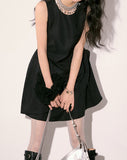 And White Iris Solid-Colored Vest Dress Woman Design Feeling Small Gentle And Comfortable Sleeveless Casual Dress