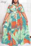 5XL Big Size Streetwear Long Maxi Dress Women 2023 Summer Autumn Flower Print Button Up Shirts Dress Loose Casual