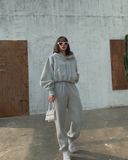 Basic Solid Hooded Tracksuit SetOutfit