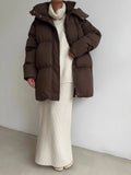 Casual Waist Thin Hooded Medium Long Bread Cotton Clothes Women Thick Cotton Coat