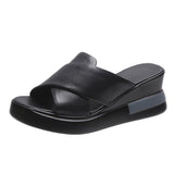 Zingj Toe Fairy Wearing Women's Shoes Large Size Slope Sandals 2023 Summer New Korean Cake Slippers Female- Outfit