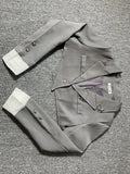 2023 Spring Preppy Style Pleated Casual A-line Skirt Women + Irregular Patchwork Slim Camisole + Jacket Three-piece