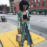 Summer Women Tunic Pareo Beach Dress Green Long Kaftan Printed Swimwear Sexy Beach Cover Up Sarong Robe De Plage