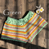Queens Women Colourful Striped Bohemian Hand Weaving Short Ladies Beach Elastic Waist Boho