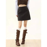 For Women Autumn Winter Mini Skirts A Line Wrap Hip Korean Fashion Harajuku Commuting Short