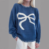 2025 New Solid Color Collar Long-Sleeved Jersey Elegant Loose Sweater