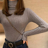Women Pullover Sweater Soft Slim Elastic Autumn Knitted Jumper Fashion Long Sleeve Korean Ladies Top New